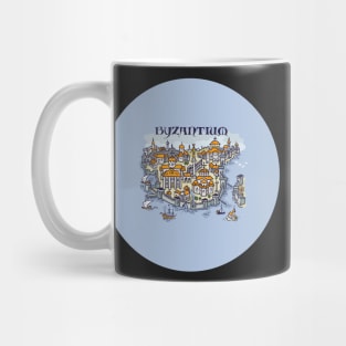 Constantinople, Byzantium city hand drawing illustration pin buttons Mug